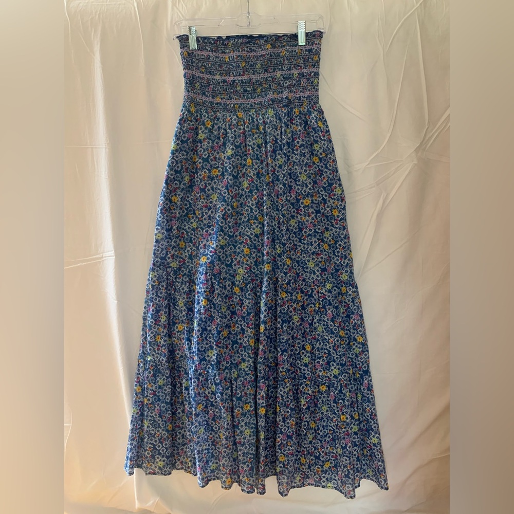 Floral Blue Maxi Skirt